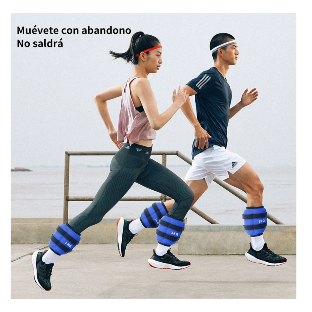 Foto 5 pulgar | 2pc Pesas Fitness Par De Polainas 1kg Cada Una Para Tobillos Lab.g  Azul Negro