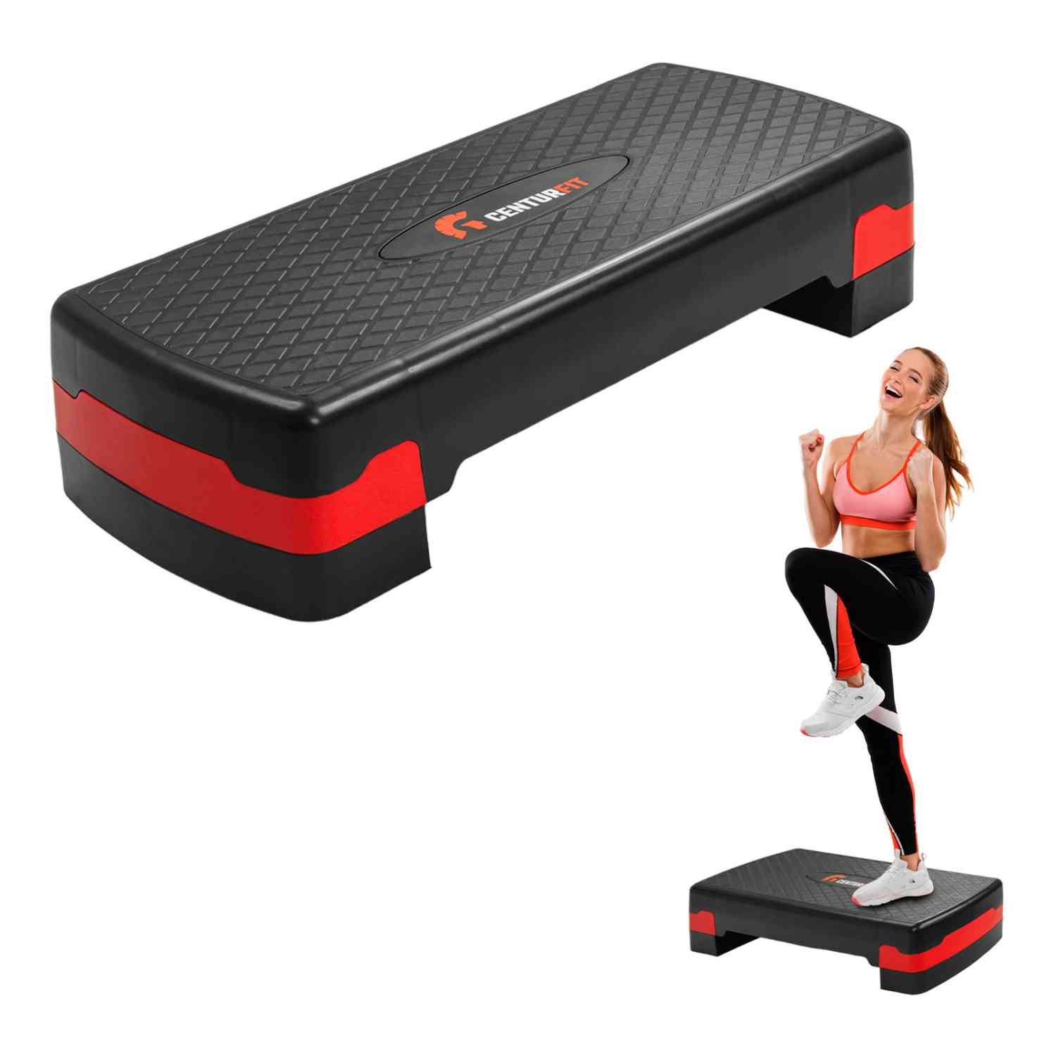 Foto 4 pulgar | Step Banco Centurfit mkz-stepaer68roj color Rojo 9.5 a 15 cm Ajustable