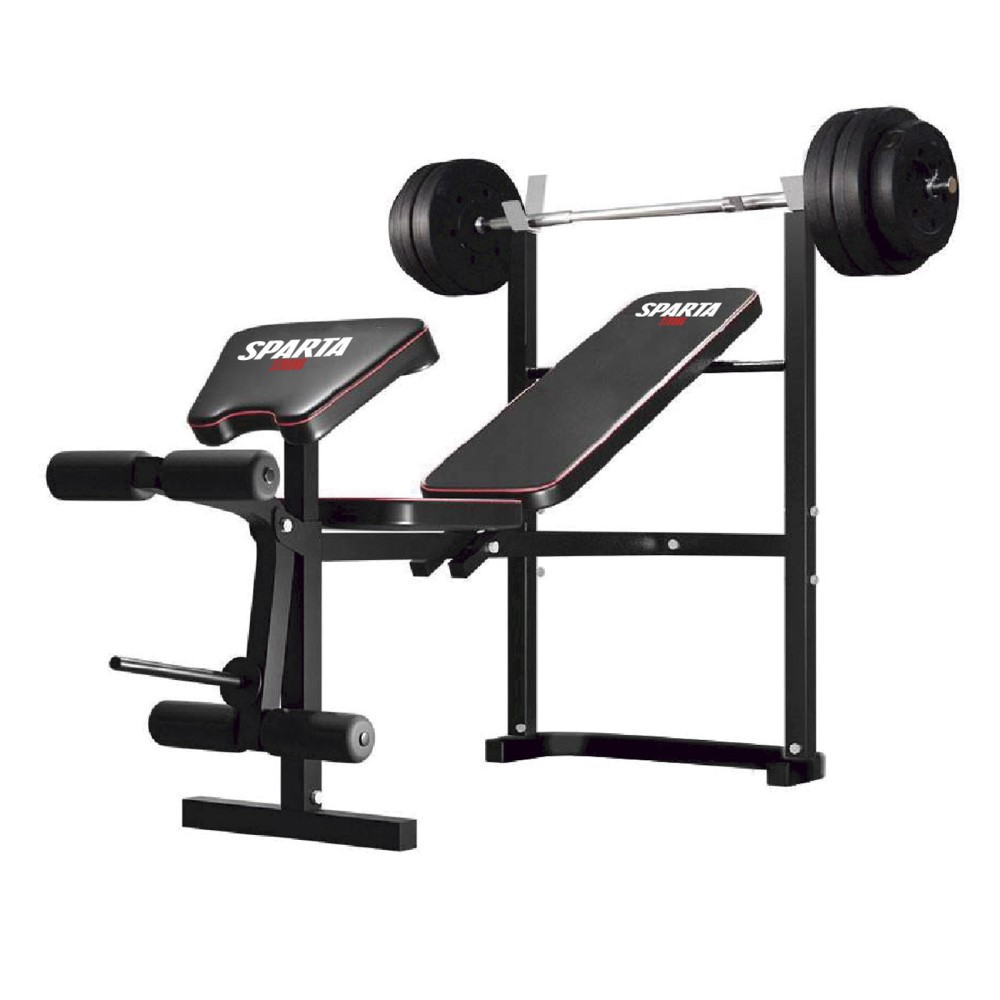 Foto 1 | Banco Multifuncional Sparta Fitness Barra y Discos