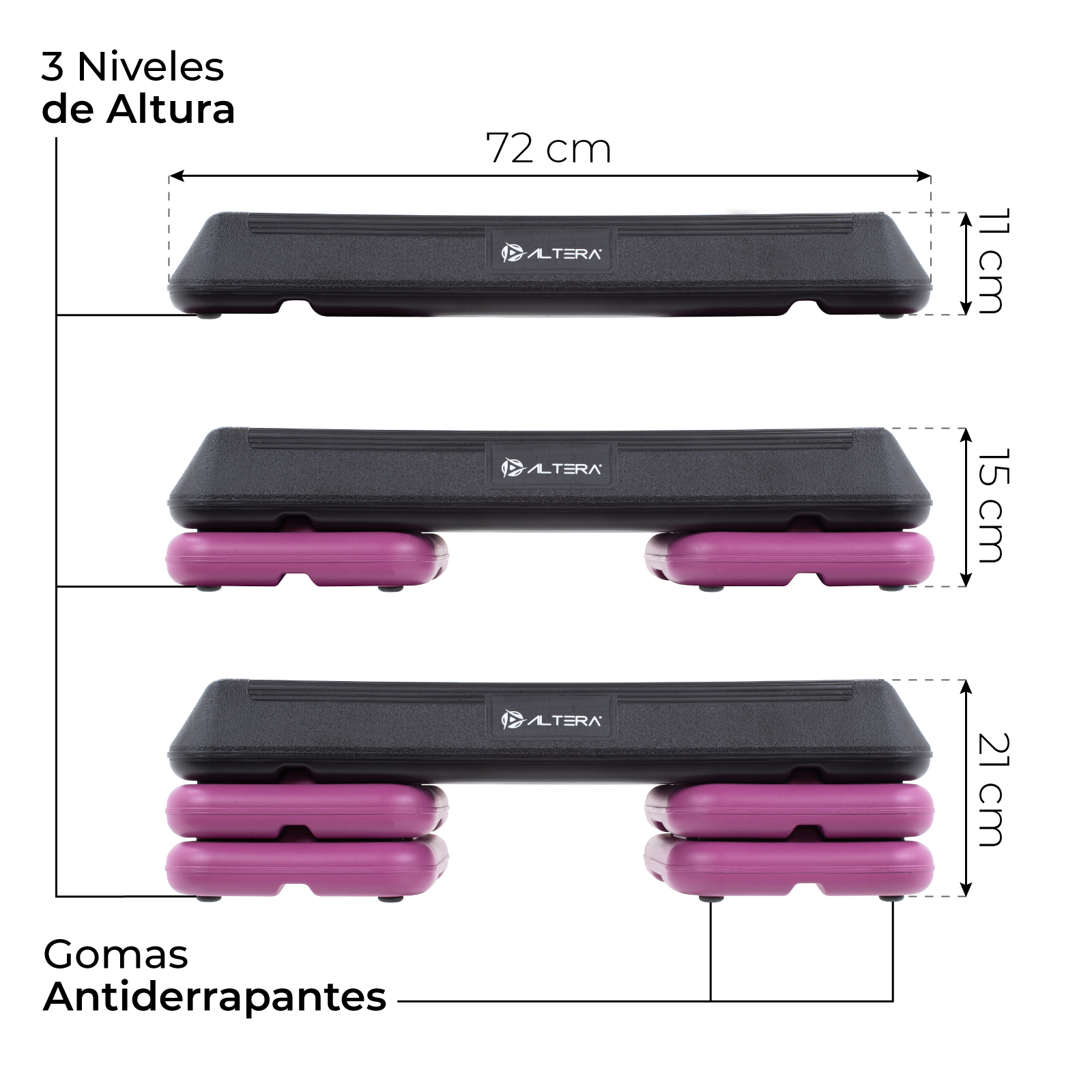 Foto 6 pulgar | Banco de Aerobics Altera Negro Ajustable