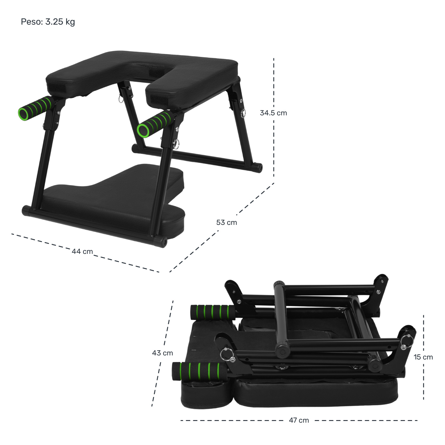 Foto 7 pulgar | Banco para Headstand Centurfit Negro Plegable 150 kg