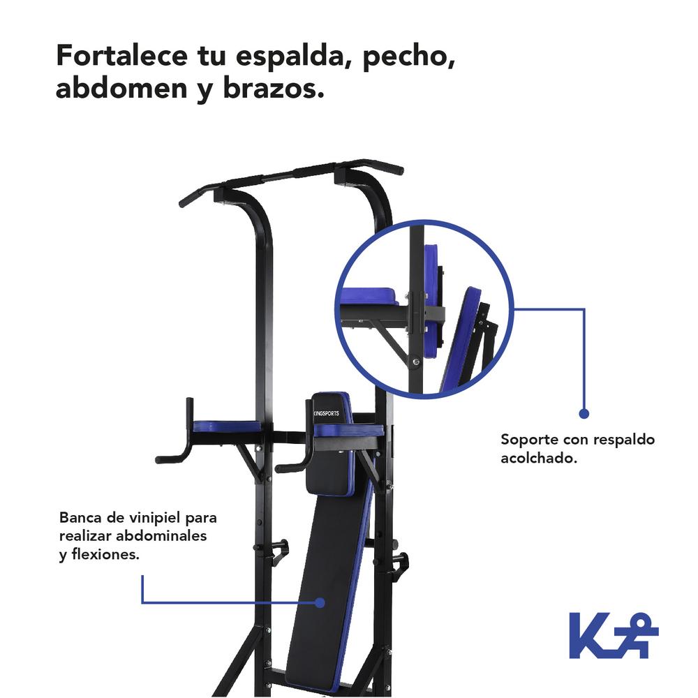 Foto 4 pulgar | Estacion Dominadas Banco Ejercicio Musculacion Fitness Gym