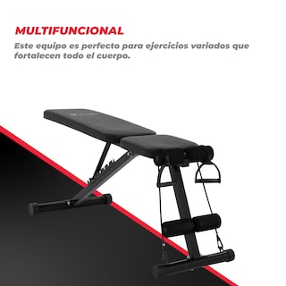 Foto 3 | Banco de Ejercicio Plegable Altera Tigerclaw Multifuncional C/ Ligas Respaldo Ajustable A 7 Posiciones Negro