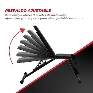 Foto 4 | Banco de Ejercicio Plegable Altera Tigerclaw Multifuncional C/ Ligas Respaldo Ajustable A 7 Posiciones Negro