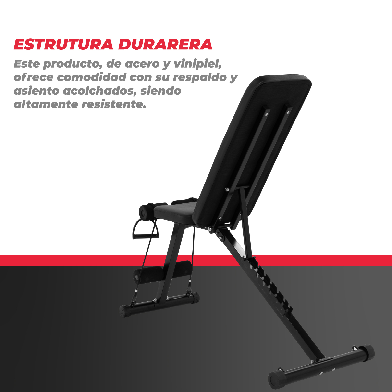 Foto 5 | Banco de Ejercicio Plegable Altera Tigerclaw Multifuncional C/ Ligas Respaldo Ajustable A 7 Posiciones Negro