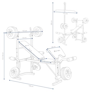 Foto 7 | Banco de Ejercicio Fitness Altera Lionset Kit Multifuncional Respaldo Con Barra y Pesas Integradas Más Polea Color Ne