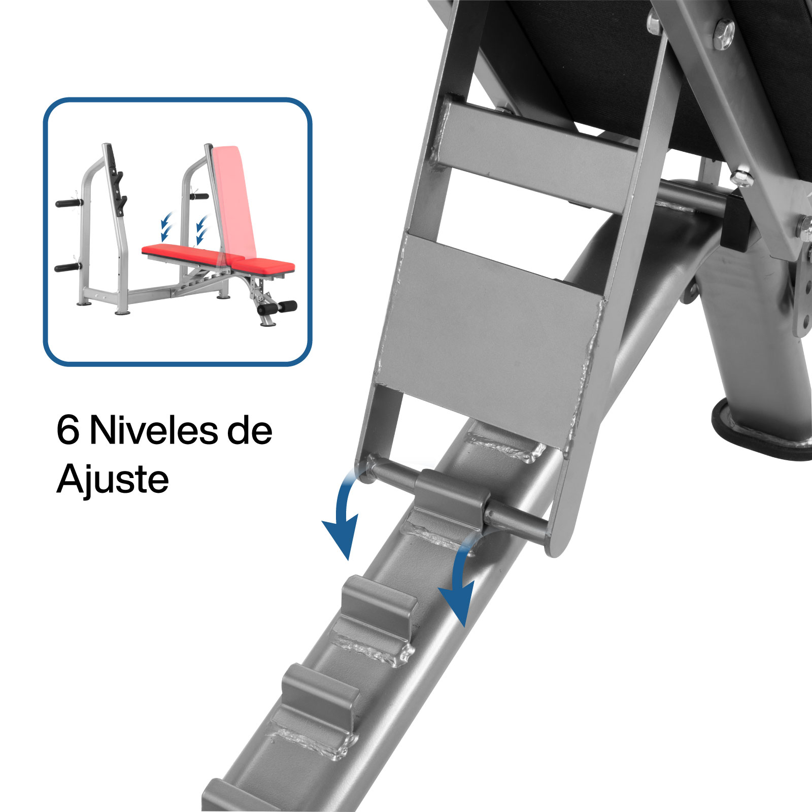 Foto 4 pulgar | Banco Multiposiciones para Ejercicio Altera Bncopb con Rack Para Pesas Olímpicas Color Gris