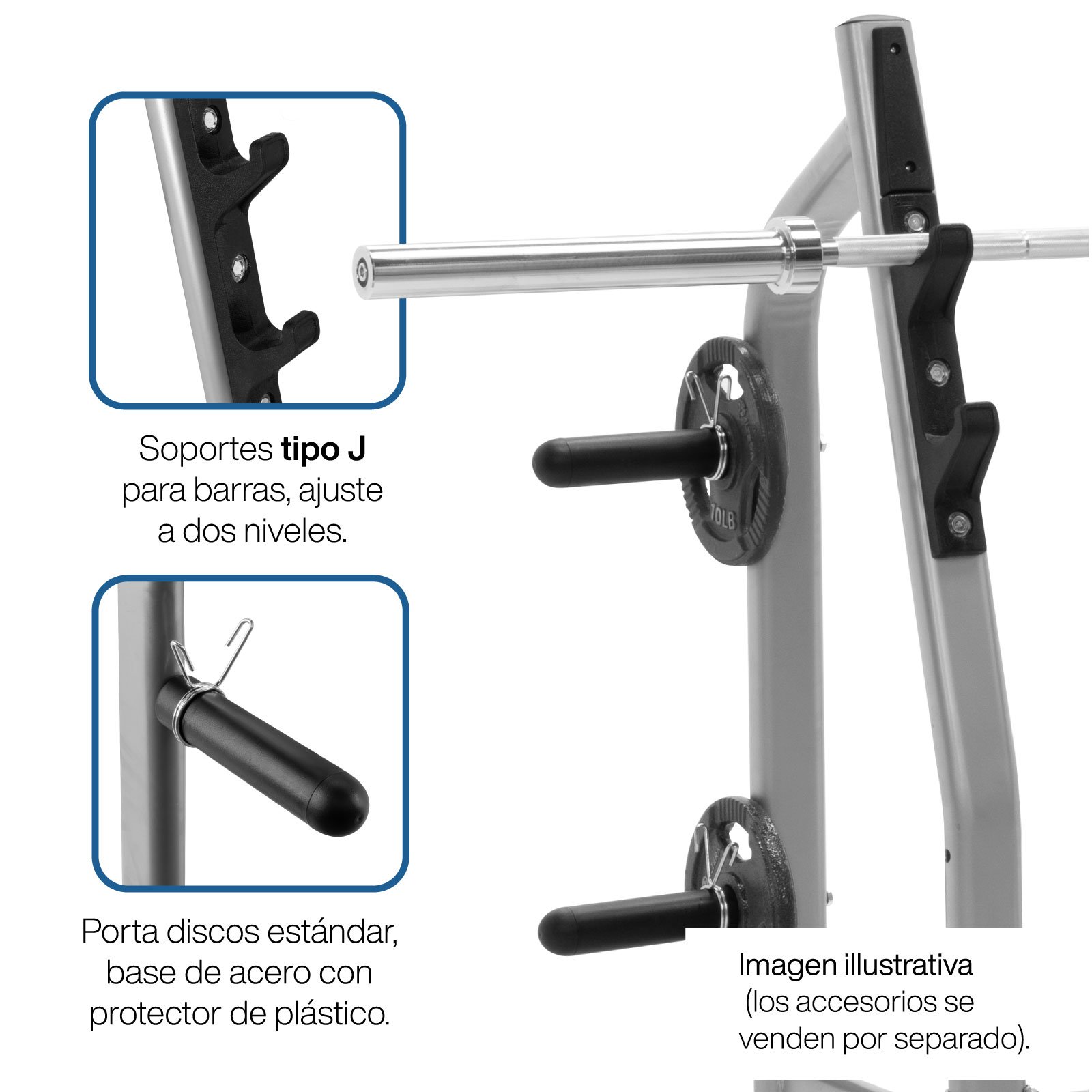 Foto 5 pulgar | Banco Multiposiciones para Ejercicio Altera Bncopb con Rack Para Pesas Olímpicas Color Gris