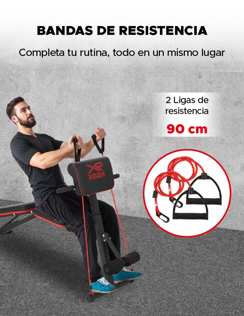 Foto 4 pulgar | Banco Para Abdominales Ajustable Equipada X-rush