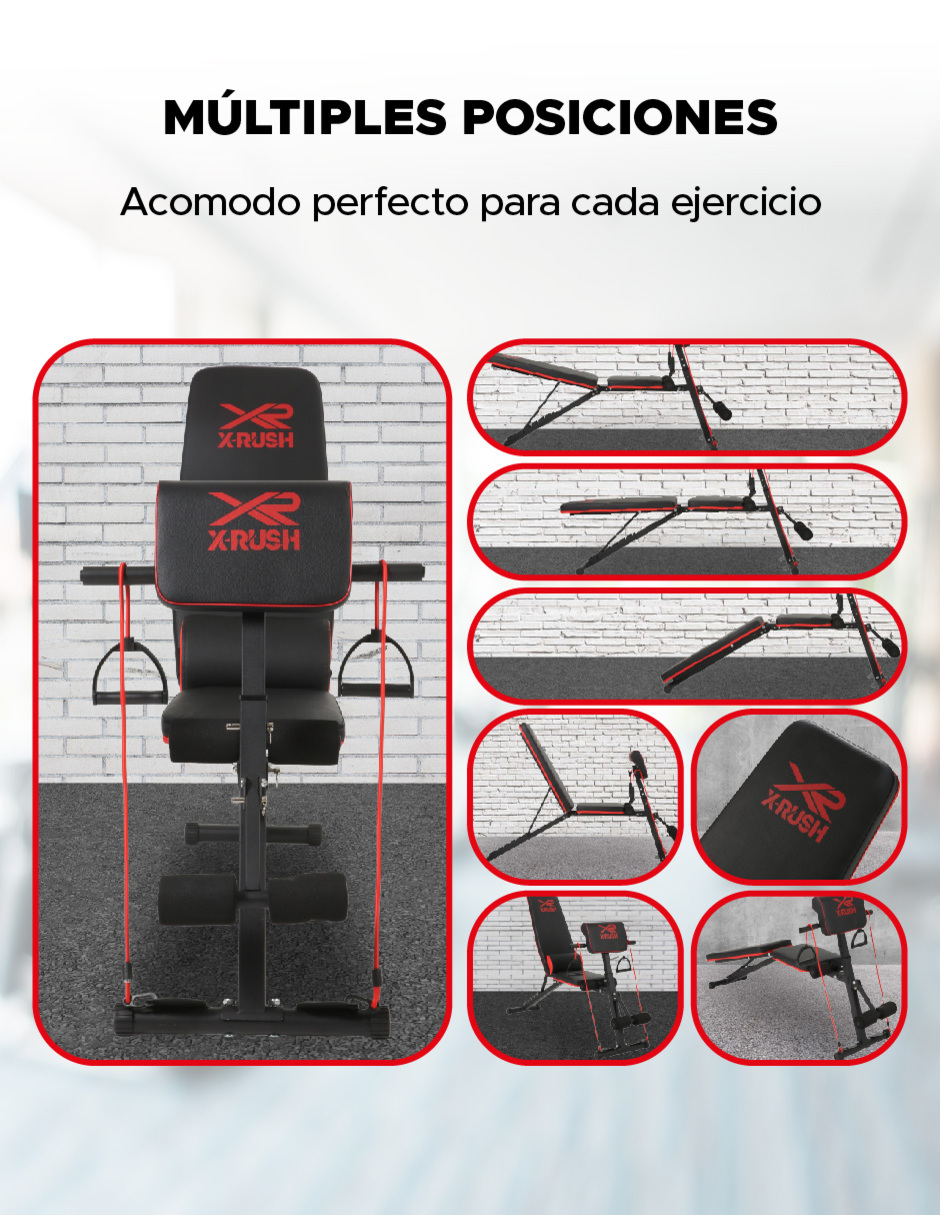 Foto 5 pulgar | Banco Para Abdominales Ajustable Equipada X-rush