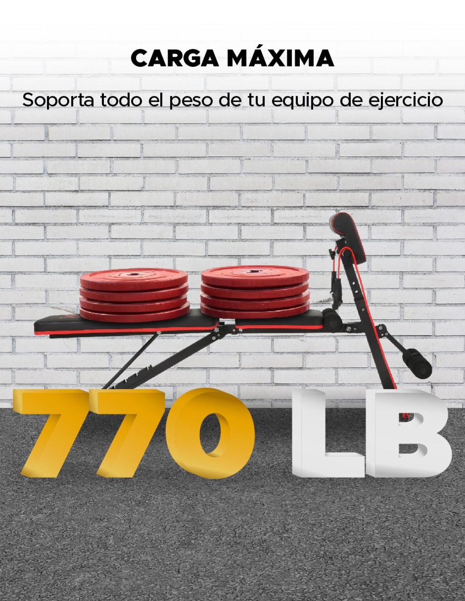Foto 9 pulgar | Banco Para Abdominales Ajustable Equipada X-rush