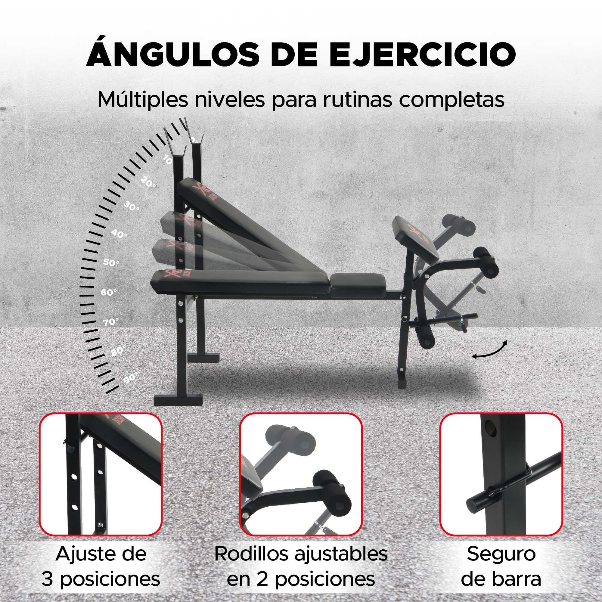 Foto 5 pulgar | Banco Para Pesas X- Rush Color Negro