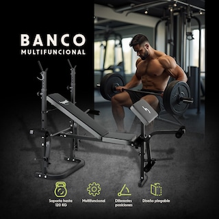 Foto 1 | Banco Multiposiciones Gym Plegable Y Ajustable Bywell Pesas