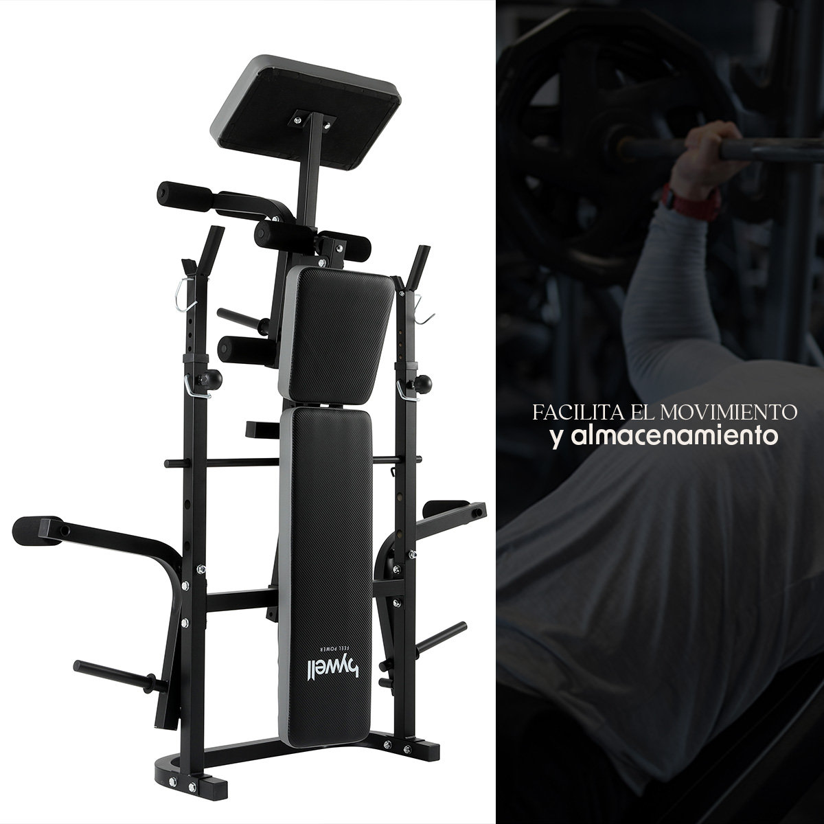 Foto 3 pulgar | Banco Multiposiciones Gym Plegable Y Ajustable Bywell Pesas
