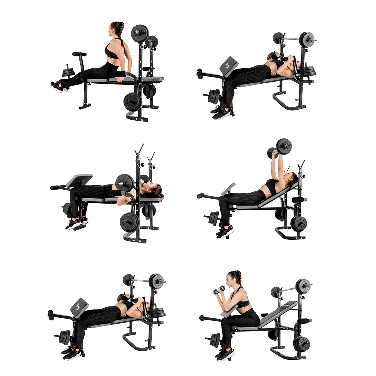 Foto 4 pulgar | Banco Multiposiciones Gym Plegable Y Ajustable Bywell Pesas