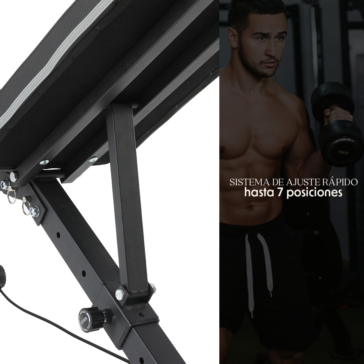 Foto 4 pulgar | Banco Multiposiciones Bywell Ajustable Gym Brazo y Pierna