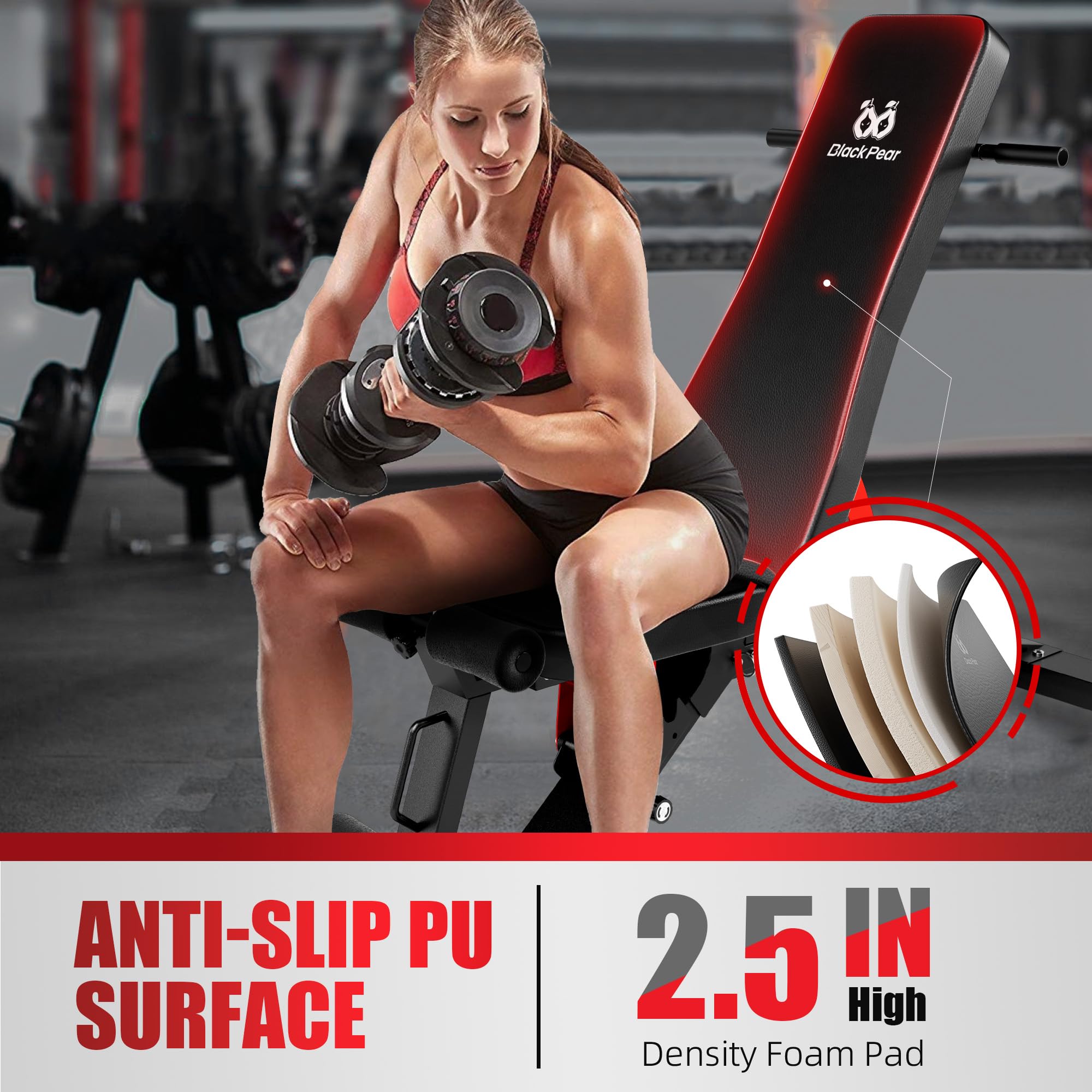 Foto 6 pulgar | Banco De Pesas Blackpear Ajustable Con Capacidad De 590 Kg Y Plegable - Venta Internacional.