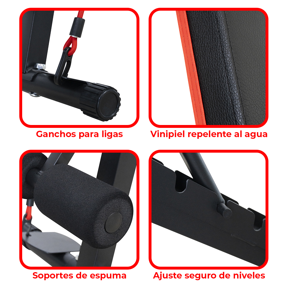 Foto 4 pulgar | Banco Para Pesas Gym, Felter , Ajustable Multifuncional Negro
