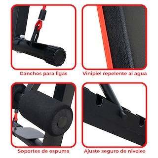 Foto 3 | Banco Para Pesas Gym, Felter , Ajustable Multifuncional Negro