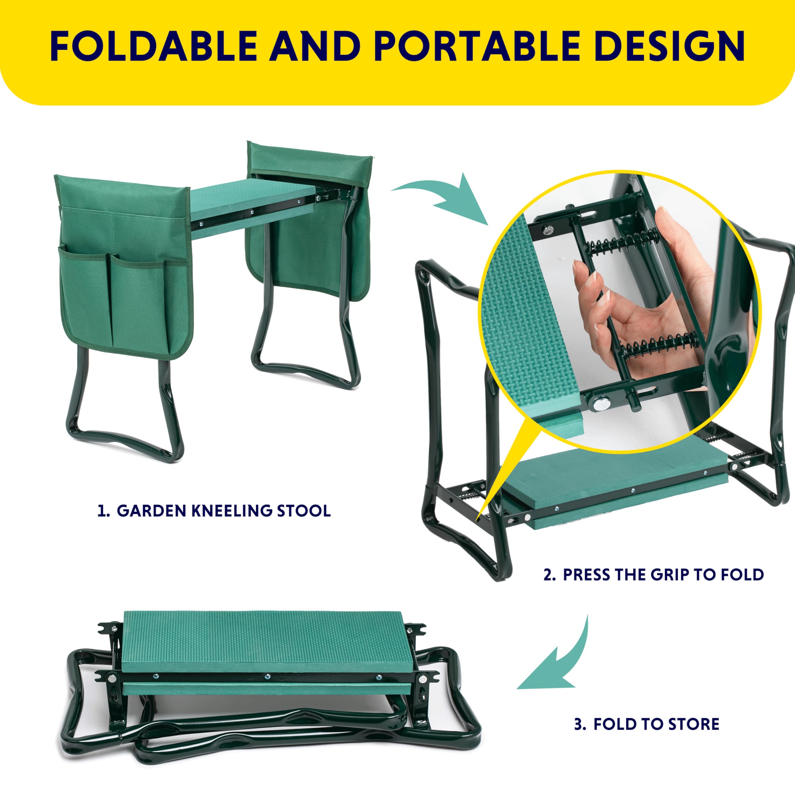 Foto 6 pulgar | Reclinatorio Y Asiento De Jardinería Simple Deluxe Pro Con Capacidad De 150 Kg - Venta Internacional.