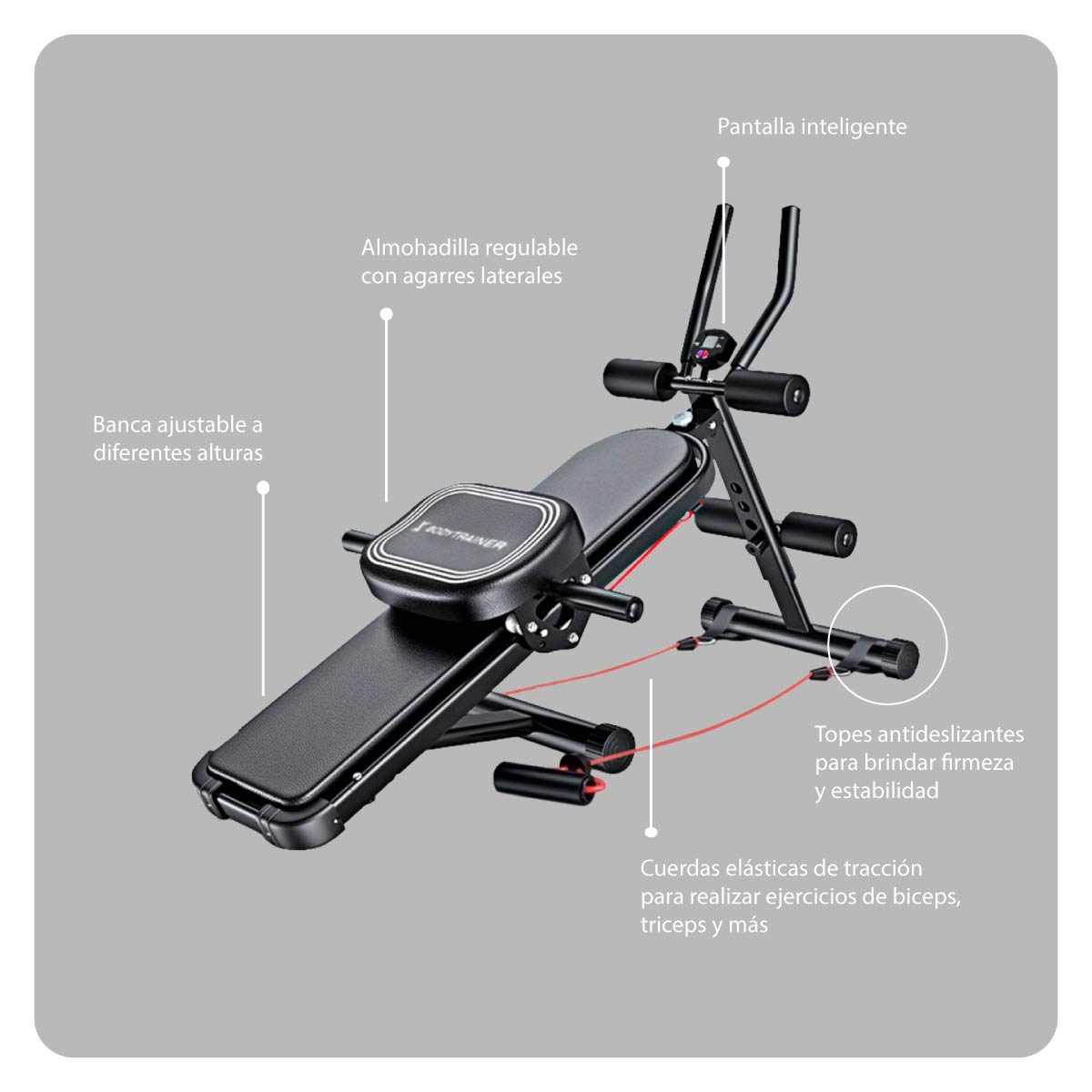 Foto 5 | Banco Gym Ajustable Con Ligas Bodytrainer Multifuncional