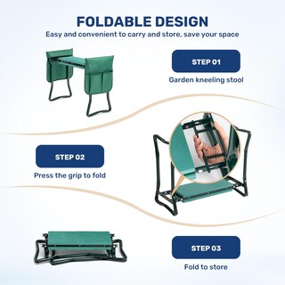 Foto 3 | Reclinatorio Y Asiento De Jardín Healsmart Healsmart Plegable Verde - Venta Internacional.