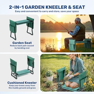 Foto 4 | Reclinatorio Y Asiento De Jardín Healsmart Healsmart Plegable Verde - Venta Internacional.