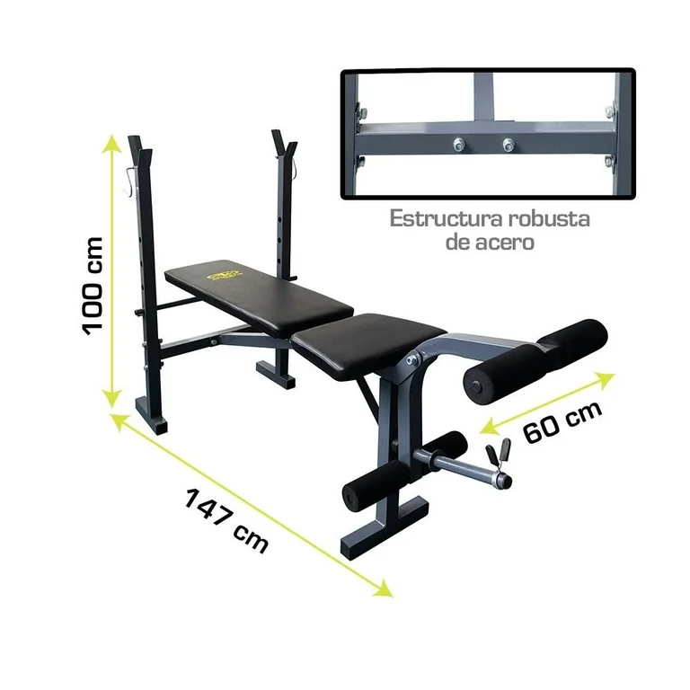 Foto 4 pulgar | Banca Banco Para Pesas Reclinable Con Rack Athletic Works