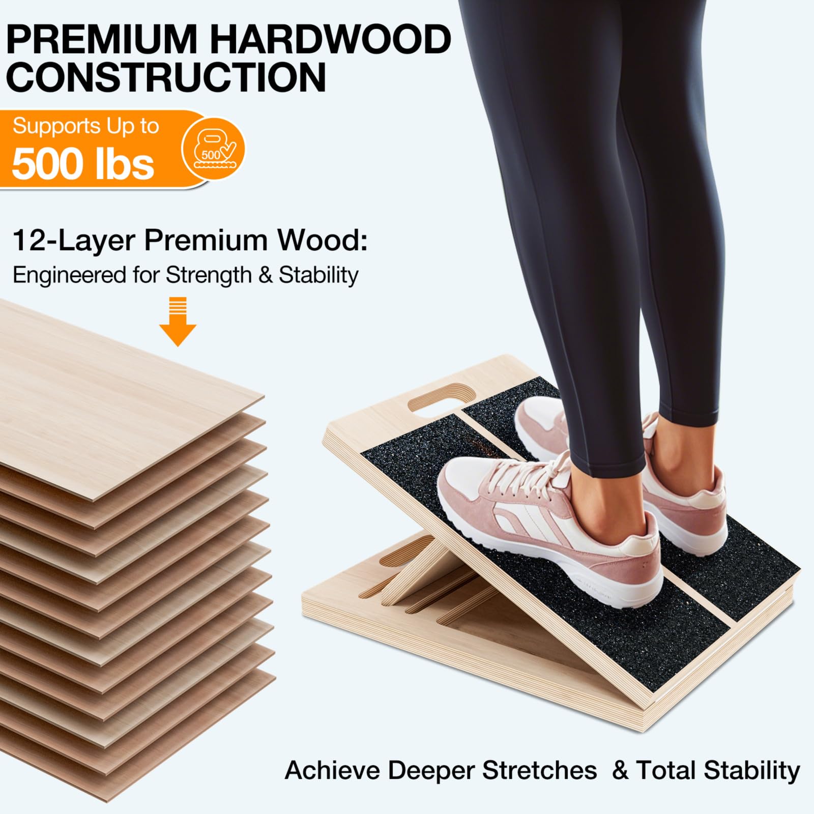 Foto 3 | Tabla Inclinada Para Pantorrillas Temi  Madera Inclinada  Con Forma De Cuña - Venta Internacional.