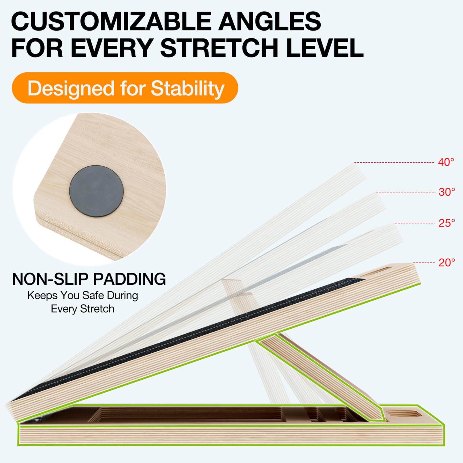 Foto 5 pulgar | Tabla Inclinada Para Pantorrillas Temi  Madera Inclinada  Con Forma De Cuña - Venta Internacional.