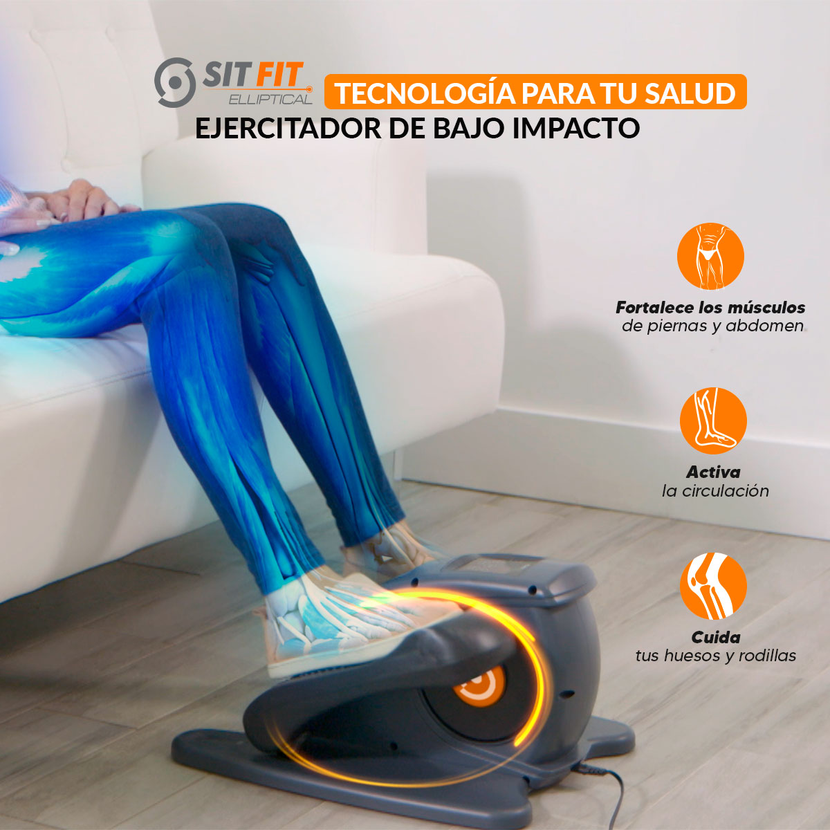 Foto 4 pulgar | Elíptica Escaladora Eléctrica Sit Fit compacta y silenciosa con control remoto