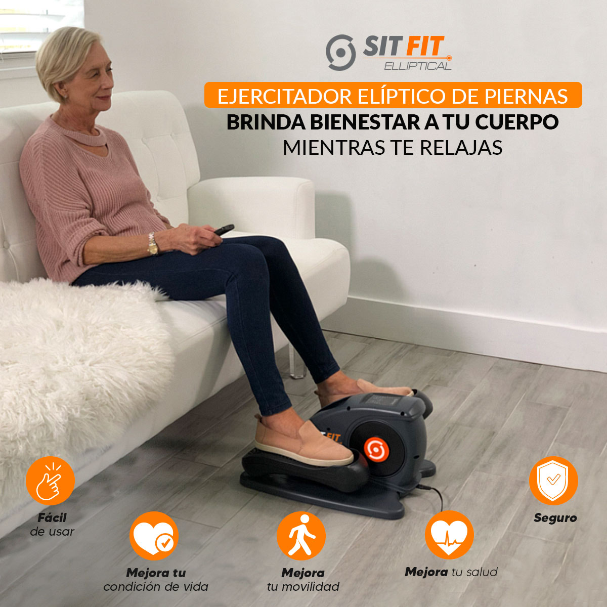 Foto 6 pulgar | Elíptica Escaladora Eléctrica Sit Fit compacta y silenciosa con control remoto