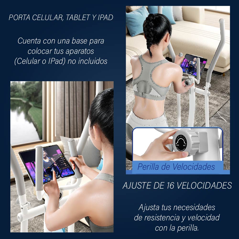 Foto 7 pulgar | Elíptica Chic Fantasy QM-2202 color Blanco de 16 Velocidades