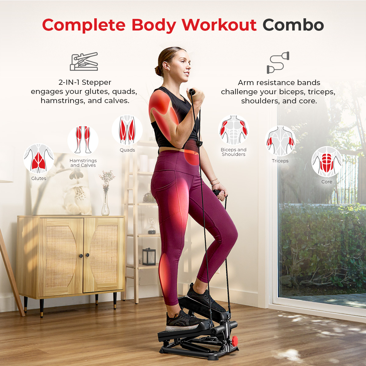 Foto 6 | Escaladora 2 en 1 Sunny Health & Fitness Sf-s0978smart Negra Total Body Smart Stepper