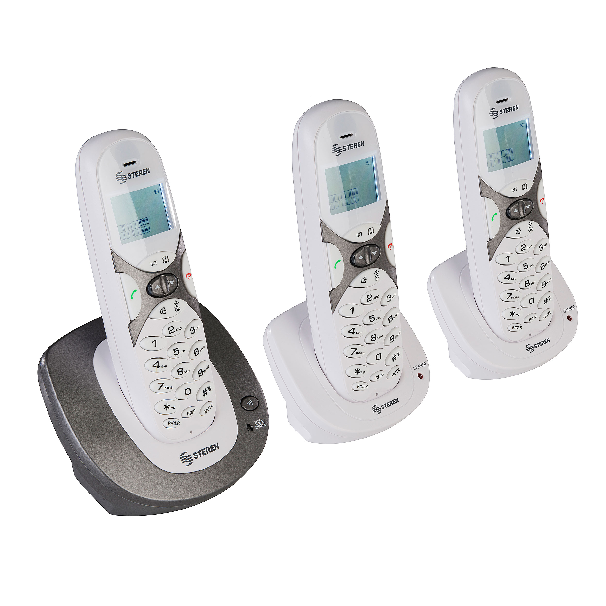 Foto 2 pulgar | Teléfono Inalámbrico Steren Tel-2492 color Blanco Dect 6.0 con 2 Extensiones Adicionales