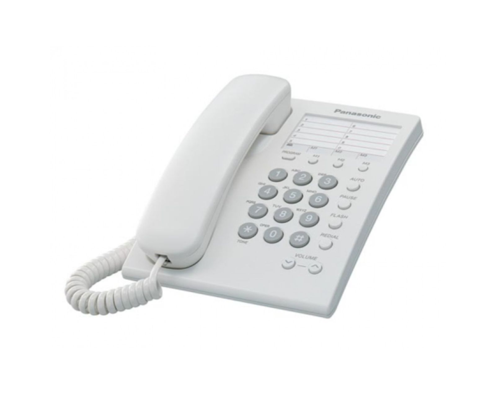 Teléfono Alámbrico Panasonic KX-TS550MEW color Blanco Básico