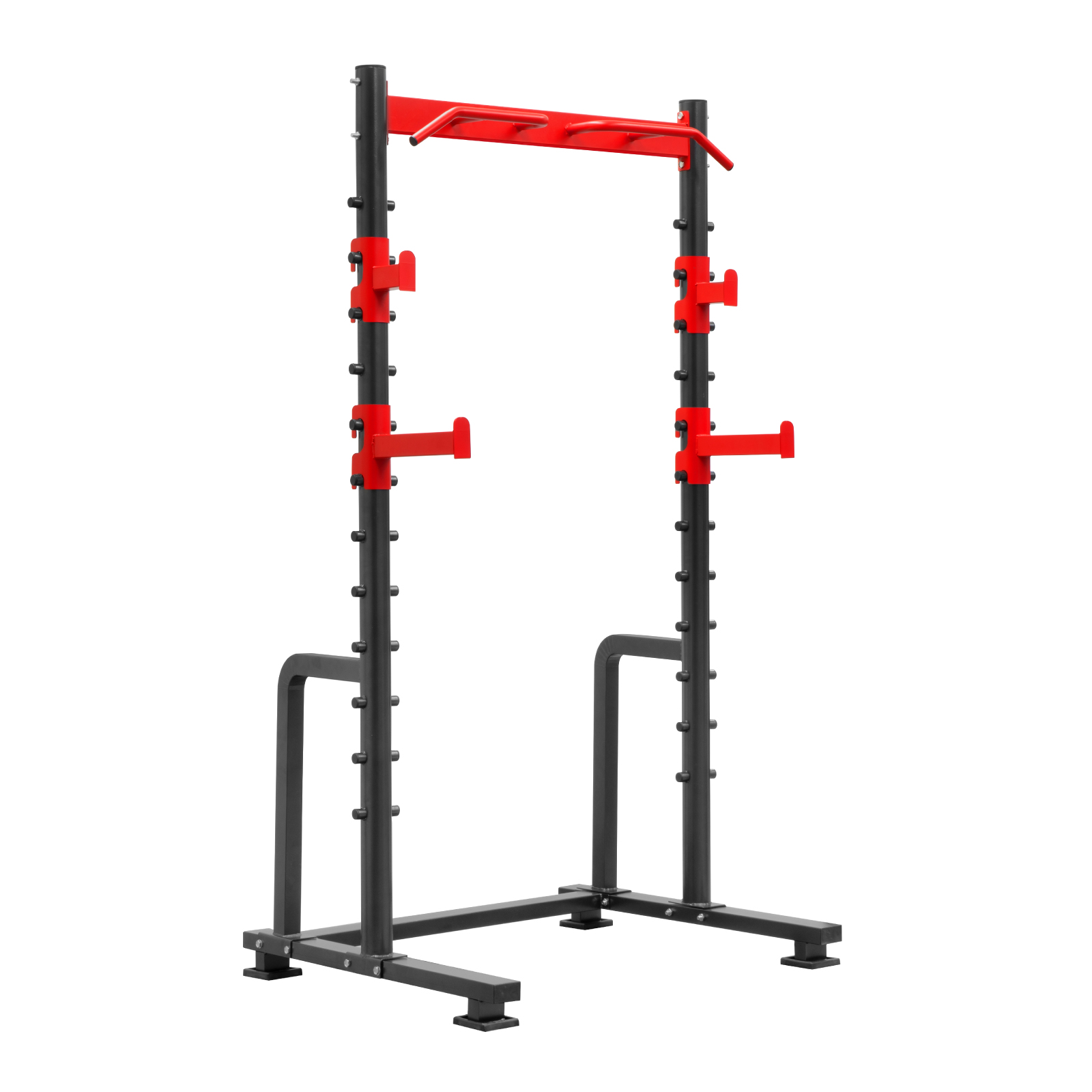 Torre De Gimnasio Altera Sqtnb Multifuncional Ajustable color Negro con Rojo