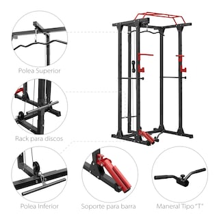 Foto 2 | Estación De Gimnasio Altera Sqtsm Jaula De Entrenamiento Multifuncional Ajustable Color Negro-rojo