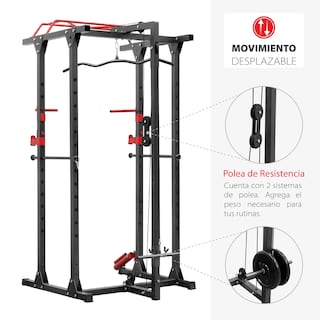 Foto 3 | Estación De Gimnasio Altera Sqtsm Jaula De Entrenamiento Multifuncional Ajustable Color Negro-rojo