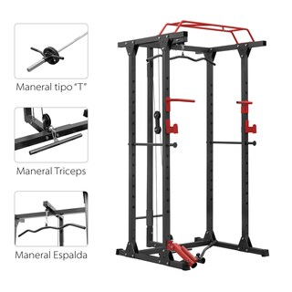 Foto 4 | Estación De Gimnasio Altera Sqtsm Jaula De Entrenamiento Multifuncional Ajustable Color Negro-rojo