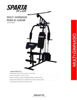 Foto 8 | Gimnasio Multifuncional Barras de Peso Sparta Fitness 33.5 kg
