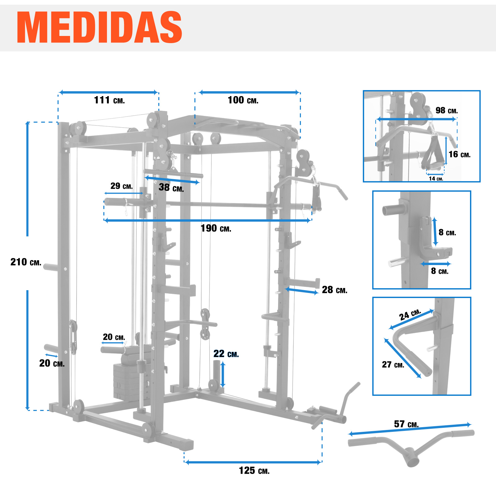 Foto 5 pulgar | Jaula Smith Altera Gimnasio Multifuncional Peso Integrado