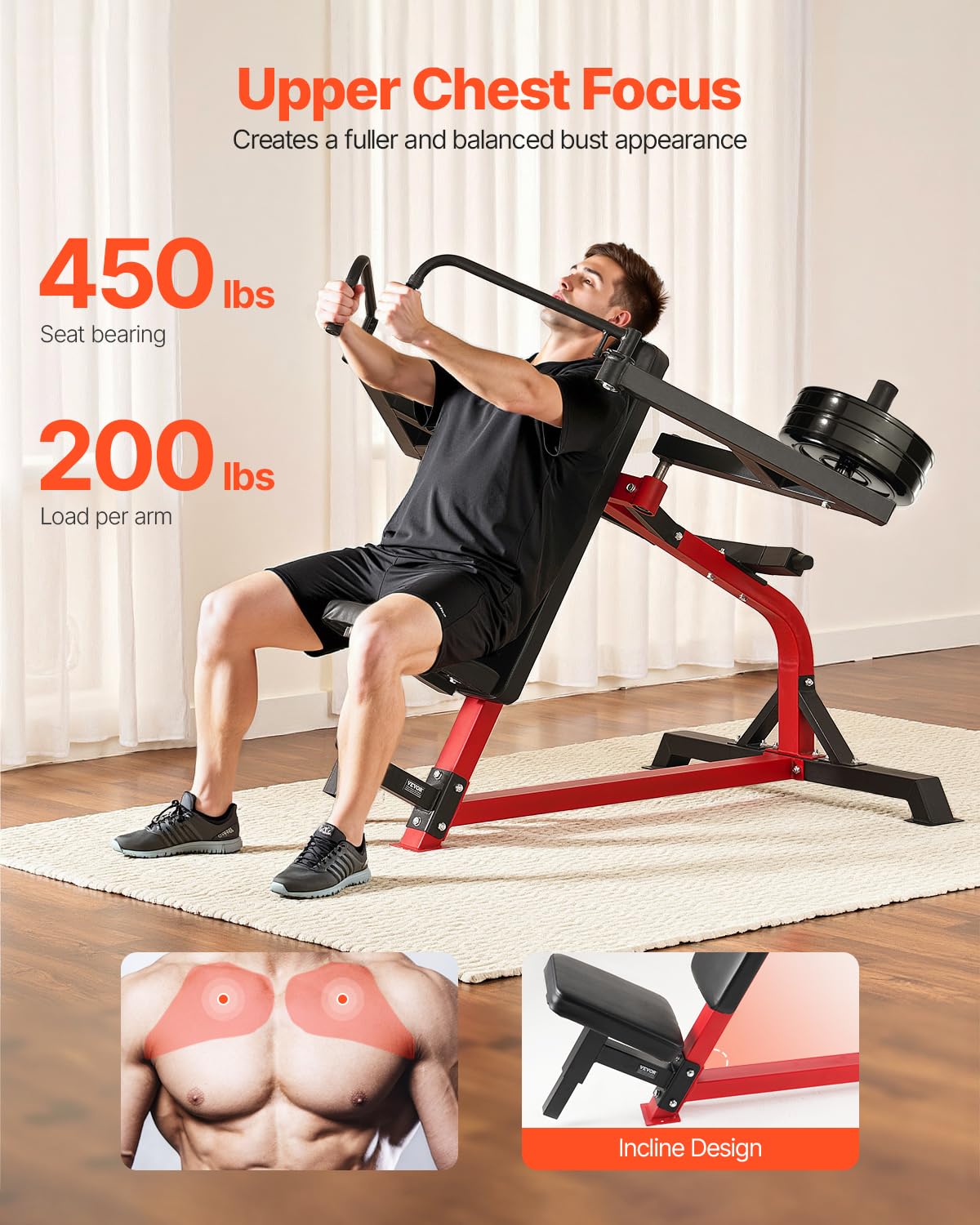 Foto 3 pulgar | Máquina Delt Fly Para Volar En El Pecho Y En La Parte Trasera, Vevor Incline, 205 Kg - Venta Internacional.