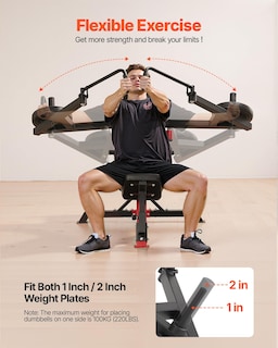 Foto 3 | Máquina Delt Fly Para Volar En El Pecho Y En La Parte Trasera, Vevor Incline, 205 Kg - Venta Internacional.