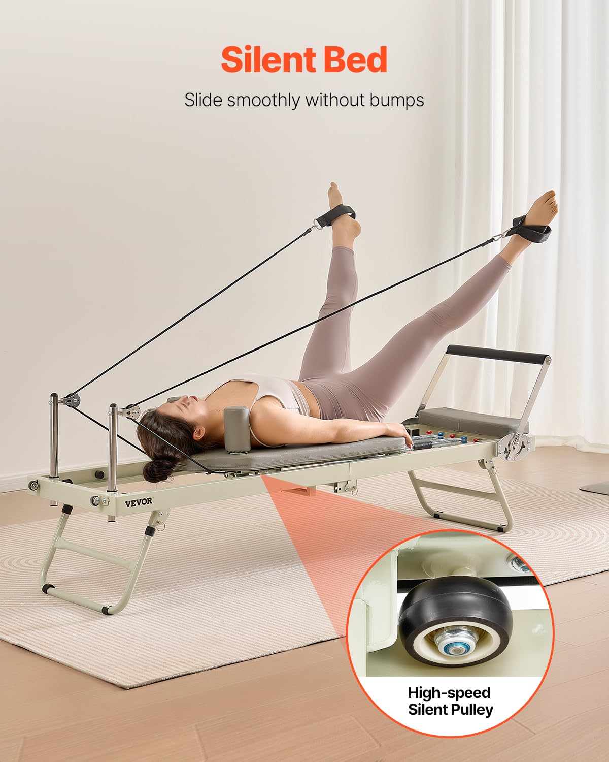 Foto 5 pulgar | Pilates Reformer Vevor Plegable Para Casa, Gimnasio, Estudio, 180 Kg - Venta Internacional.