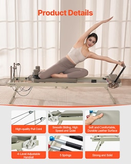 Foto 5 | Pilates Reformer Vevor Plegable Para Casa, Gimnasio, Estudio, 180 Kg - Venta Internacional.