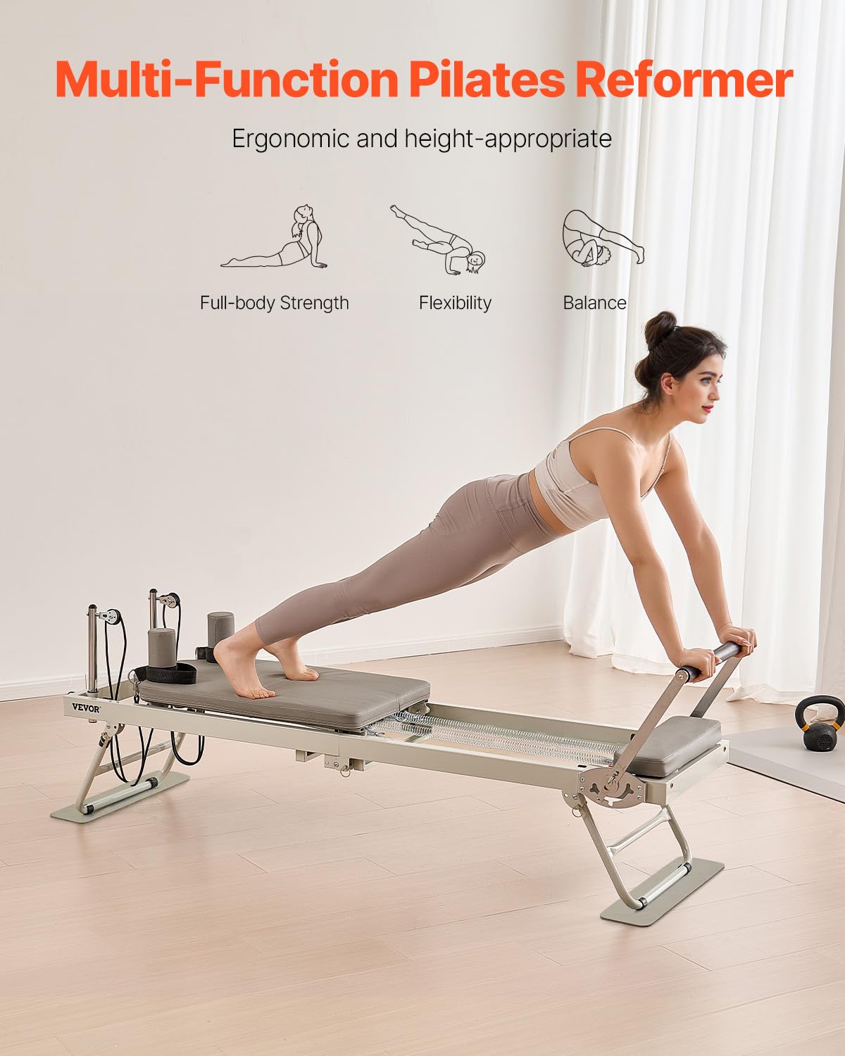 Foto 7 pulgar | Pilates Reformer Vevor Plegable Para Casa, Gimnasio, Estudio, 180 Kg - Venta Internacional.