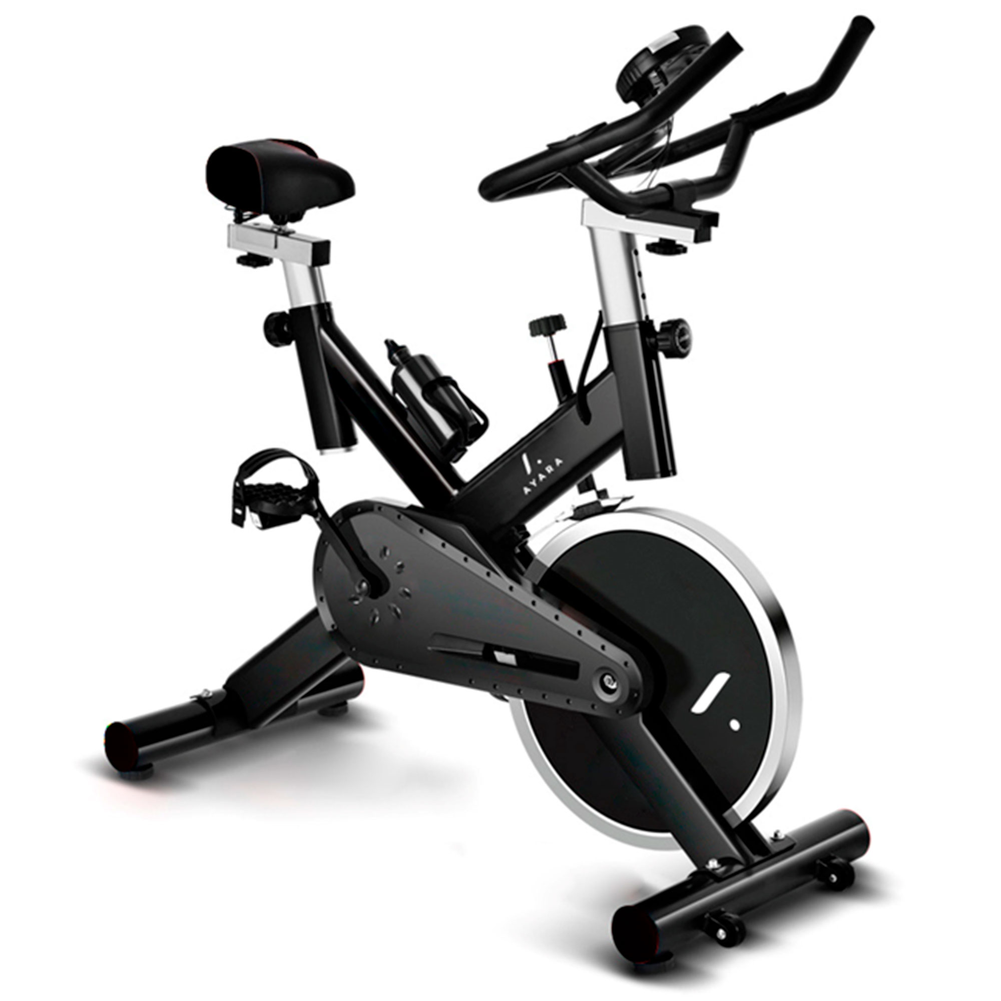 Bicicleta Spinning Fija Estática Disco 8 Kg Fitness Ayara Bici01 Negro