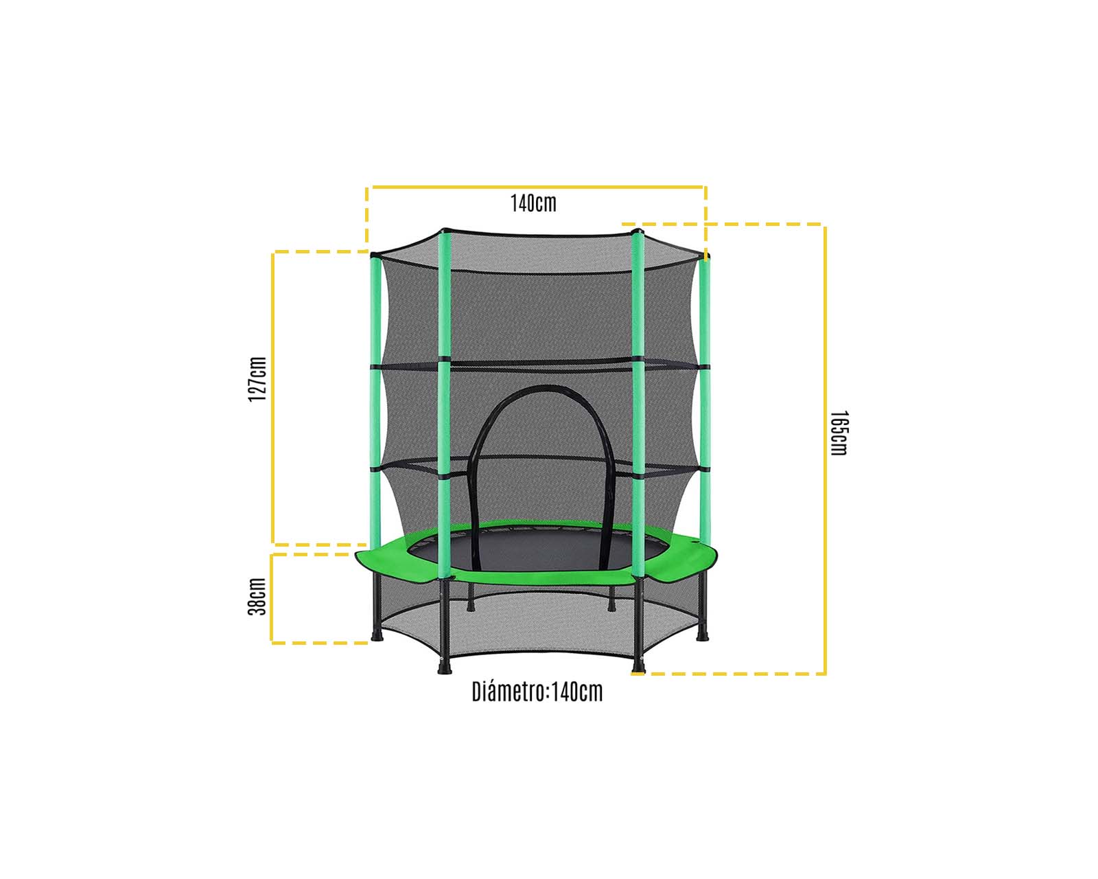 Foto 4 pulgar | Trampolín LEVEL HOME Infantil Verde