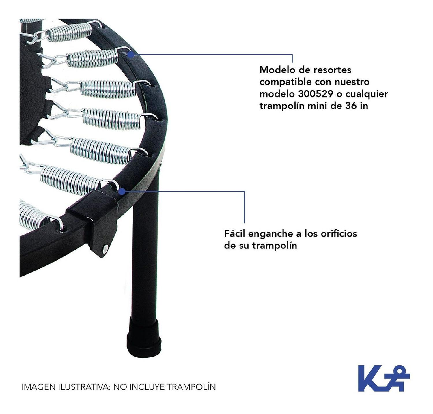 Foto 5 pulgar | 10 Resortes de Trampolín Fitness KingSports